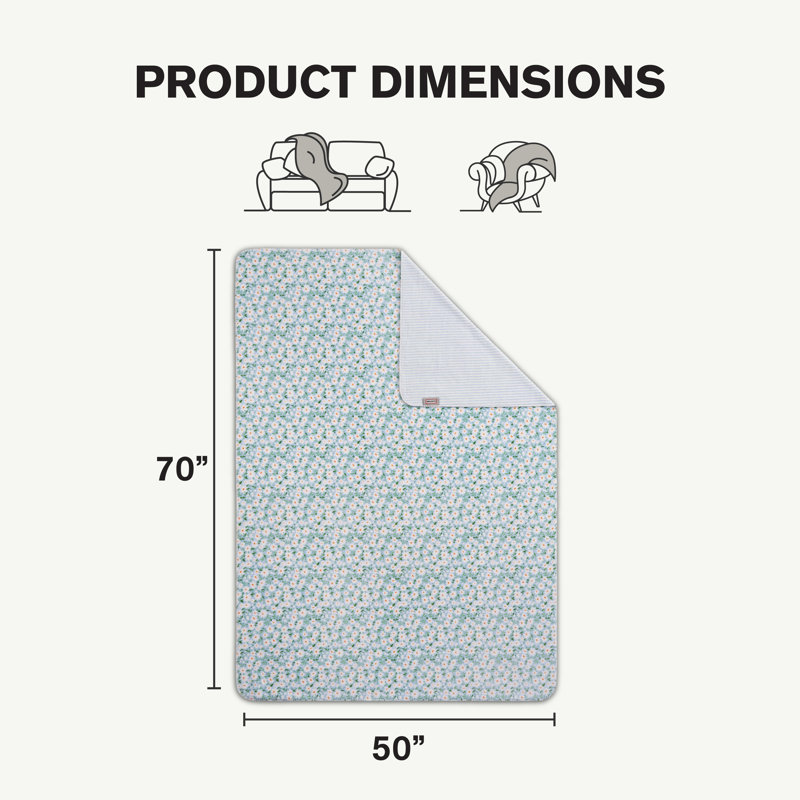 Hunter Reversible Plaid Plush Throw Blankets, Field Of Daisies