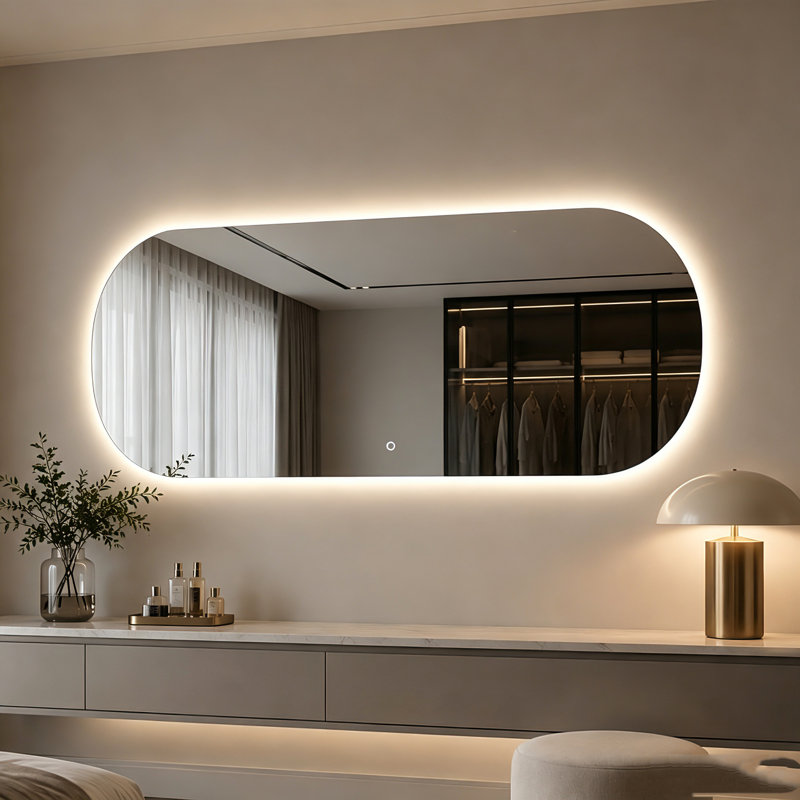 Modern Led Wall Mirror – Adjustable Lighting For Every Moment, 71" x 32"