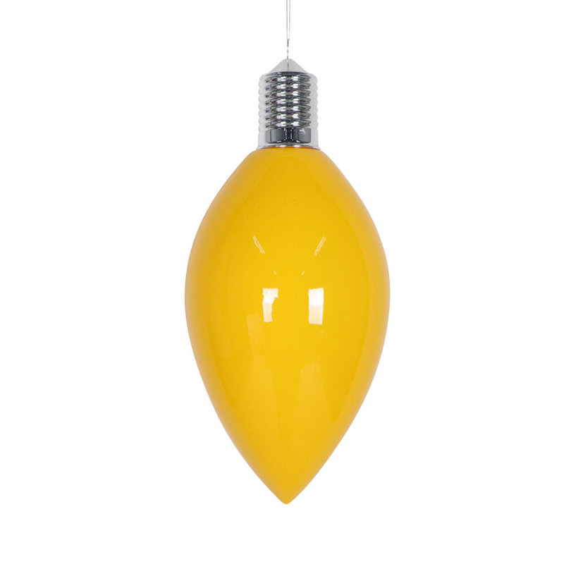 Ornement en forme d'ampoule en mastic., Jaune