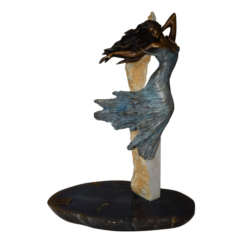Evolution, statue en bronze de la collection Vidal, COA inclus: 8 po x 14 po x H 17 po
