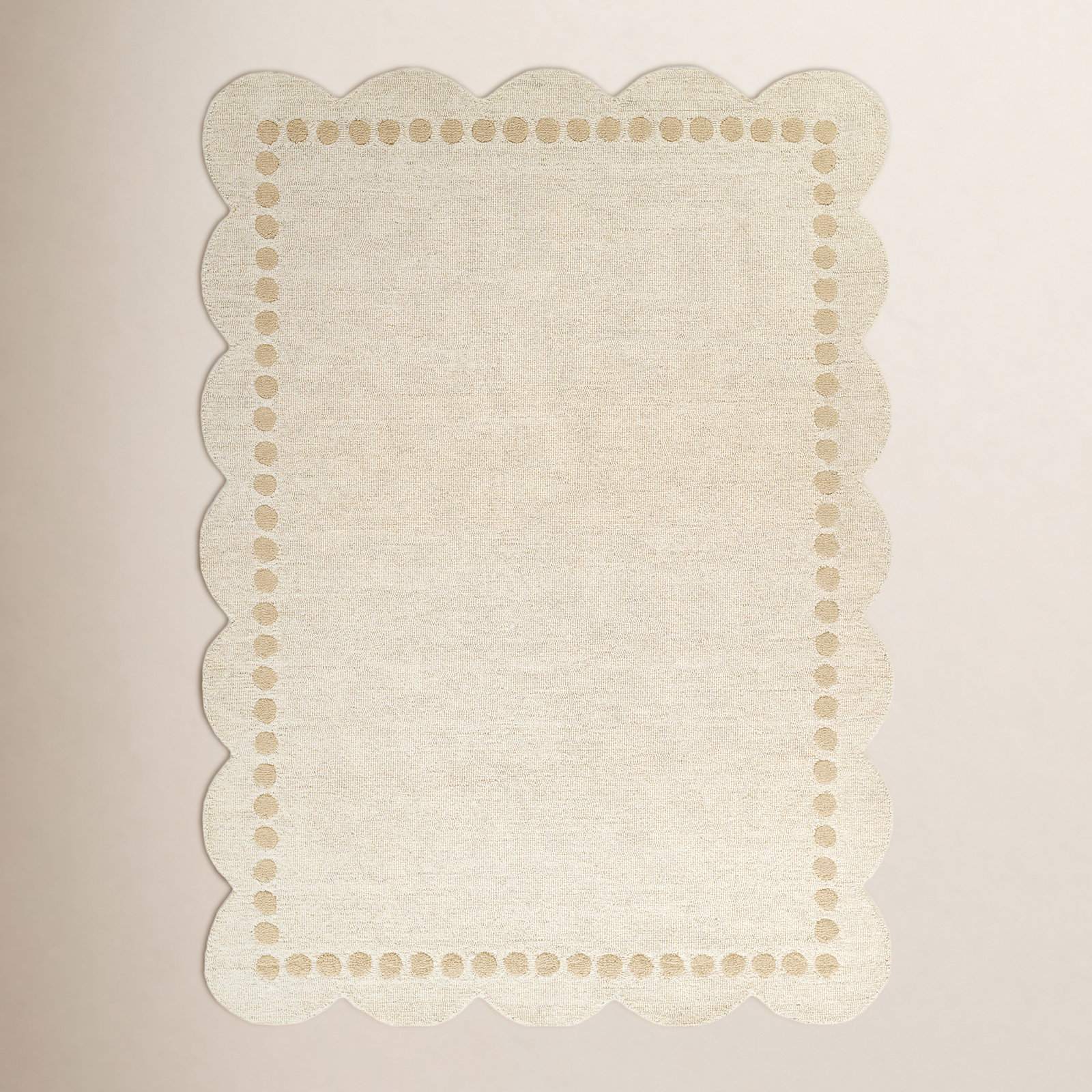 Lola Ivory Hand-Tufted Wool Rug, Rectangle 5' x 7'6"