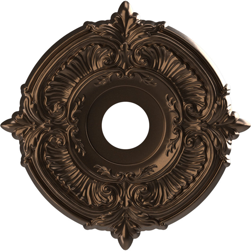 Attica Thermoformed PVC Ceiling Medallion, Metallic Antique Brass, 13" H x 13" W x 0.75" D