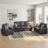 Fauteuil 3 pièces en similicuir moderne + causeuse + canapé avec coussins gratuits Leominster