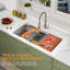 Évier de cuisine 33 "à double cuve encastrable 33" en acier inoxydable 304 calibre 16 de profondeur 33 "-130488792