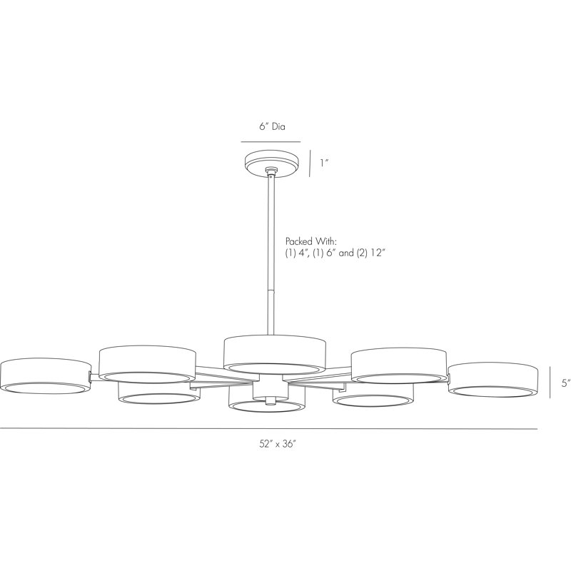 Linus 8 - Light Chandelier, Black Nickel