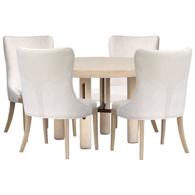 Table de salle à manger extensible ronde avec 4 chaises