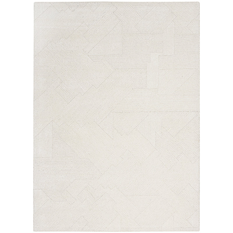 Cattalaya Geometric Area Rug in Ivory, Rectangle 4' x 6'