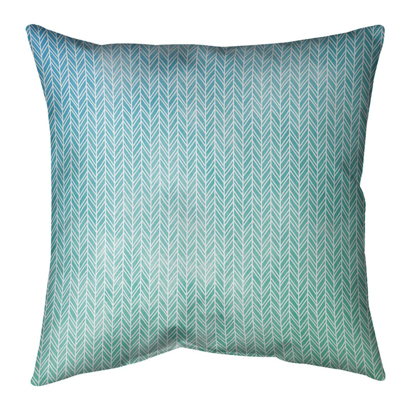 Oreiller carré Katelyn Elizabeth, 18 po x 18 po, Pas de bourre, Bleu / vert
