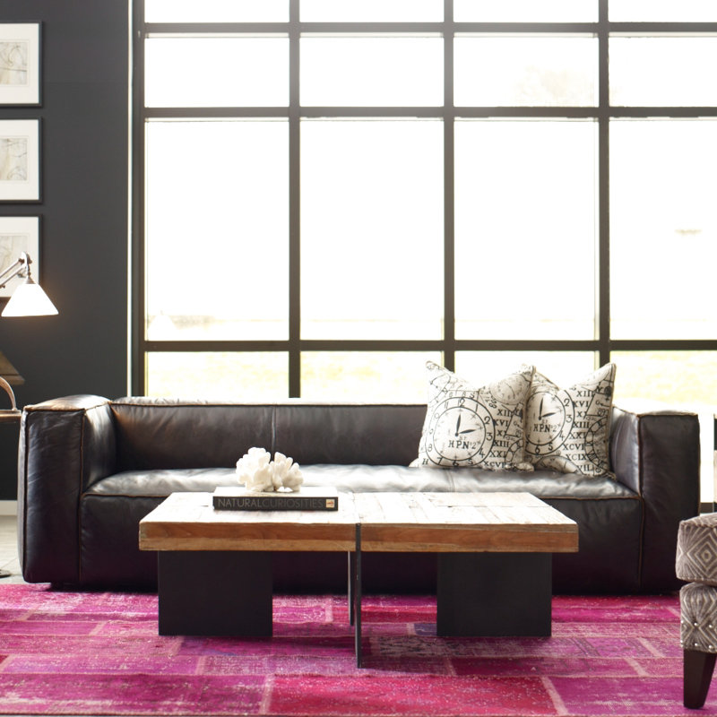 Nolita Sofa, Saiko Black Top Grain Leather