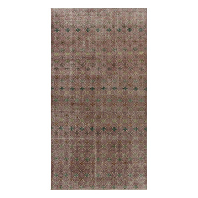 Vintage Turkish Rug, Brown And Purple With Diamond Geometric Pattern – Rug & Kilim