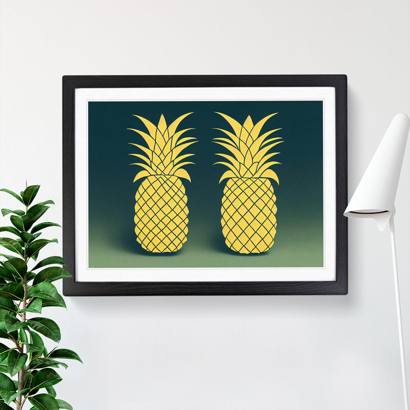 Abstract Pineapple Art Vol.1 - Framed Print, Black, 46cm H x 64cm W x 2cm D