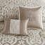 Ensemble d'édredon 8 pièces jacquard brun clair / ivoire très grand-128898506-128898509