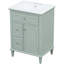 Meuble-lavabo 24 po avec lavabo, meuble-lavabo avec un tiroir rabattable et deux tiroirs, tablette réglable, bois massif et panneau de fibres à densité moyenne, vert