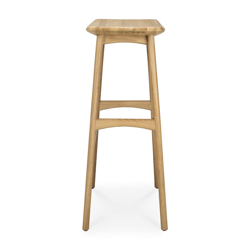 Osso Solid Wood Stool, Oak, Bar Stool (30.91" Seat Height)