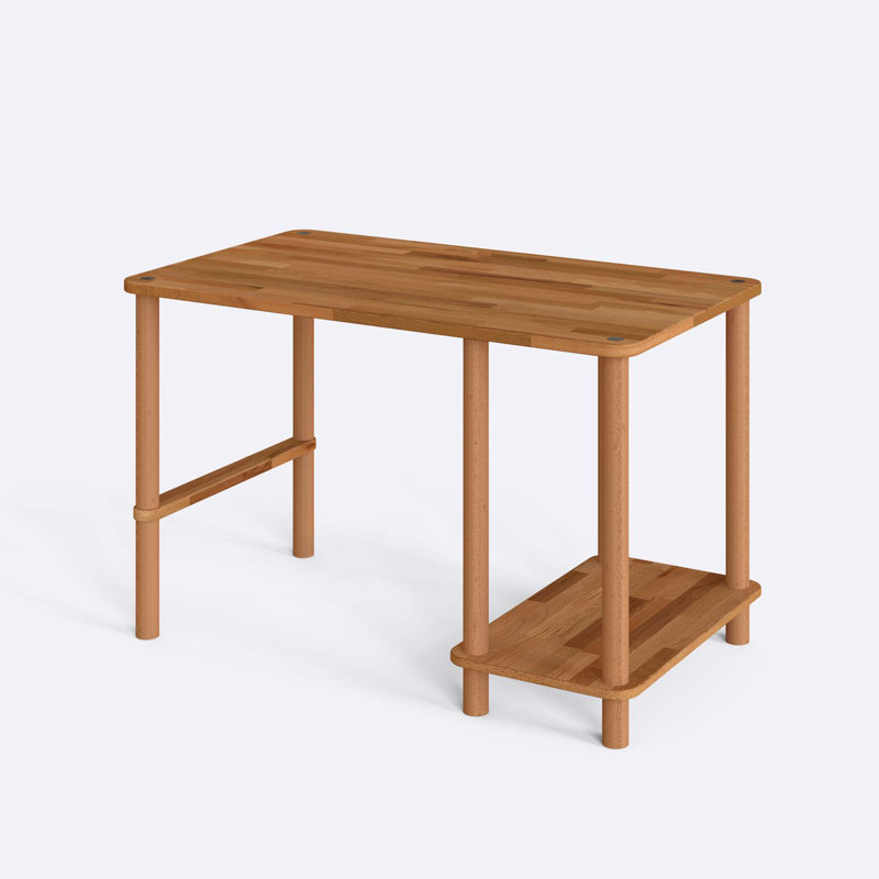 Bureau d'écriture Pierre, bureau d'écriture minimaliste en bois de hêtre massif, H 29,9 po x l 47,2 po x P 27,5 po