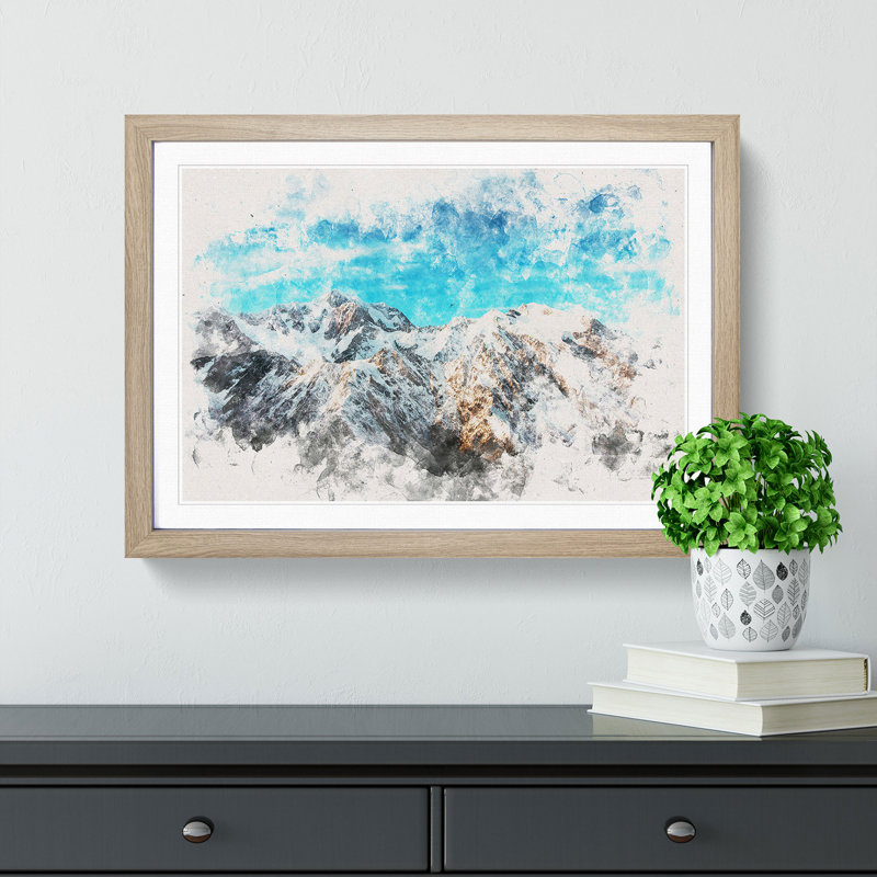 Mountains in New Zealand - Framed Print, Oak Framed, 24cm H x 33cm W x 2cm D