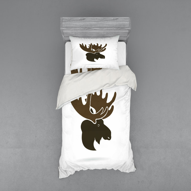Ensemble de housse de couette Moose Brown, Housse de couette simple + 6 pièces supplémentai