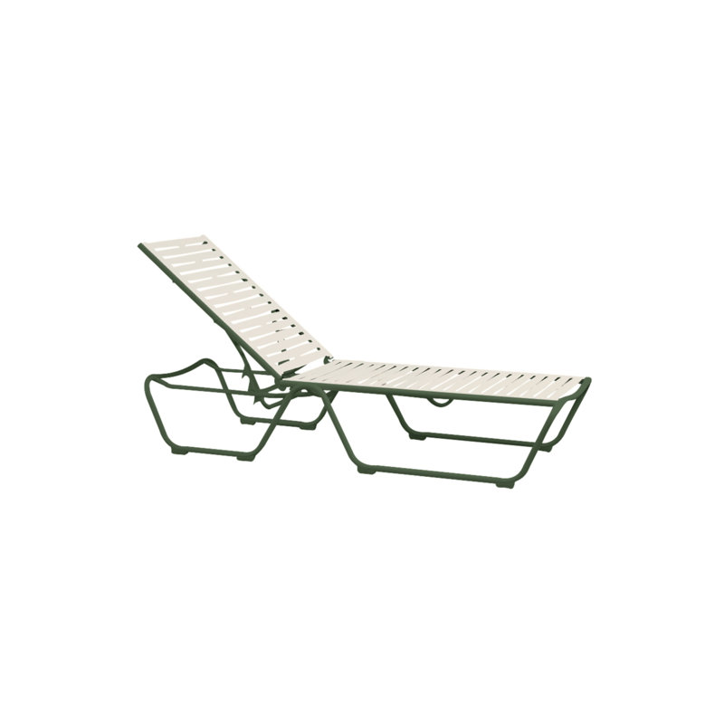 Millennia EZ Span™ Outdoor Metal Chaise Lounge, Parchment , Obsidian