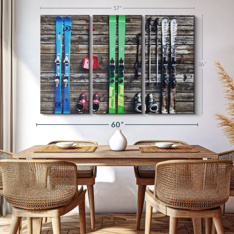 «Ski Gears», 3 pièces sur toile, H 36 po x l 57 po