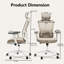 Chaise de bureau ergonomique avec dossier haut et tissu en filet respirant, avec appui-tête réglable et soutien lombaire; convient pour la maison, le bureau et le bureau