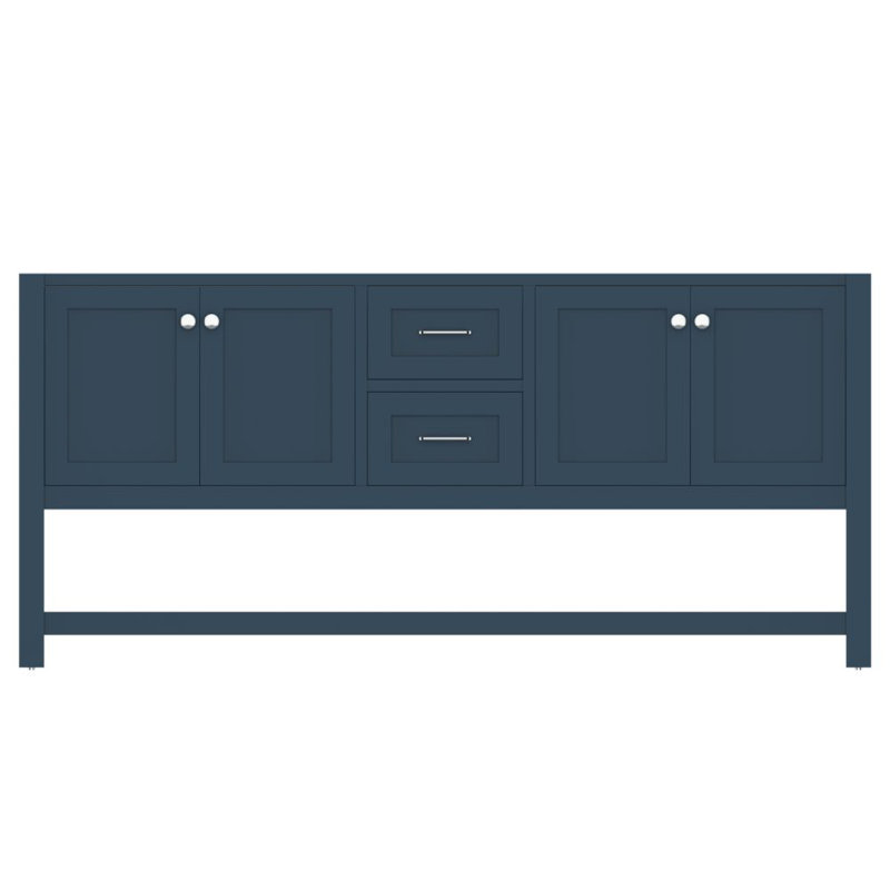 Base de meuble-lavabo double 71 po Wilmington seulement, Bleu