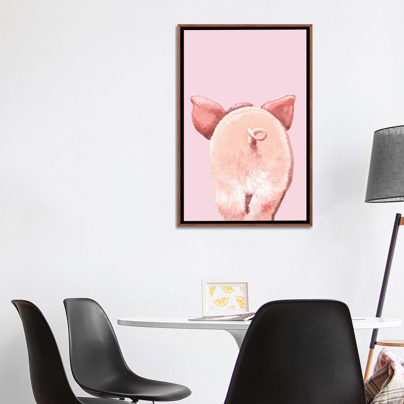 Art de cochon, H 24 po x l 16 po x P 1 po, Papier encadré doré