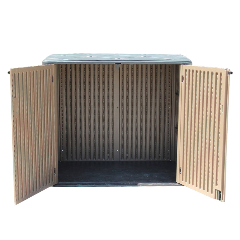 Brown High-Density Polyethylene Resin Outdoor Storage Shed