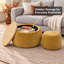 Ensemble de repose-pieds rond avec tabouret gigogne et plateau réversible, 25 po, jaune foncé