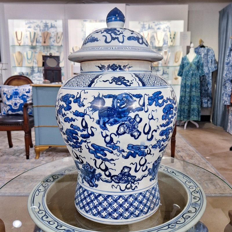Handmade Porcelain China Ginger Jar