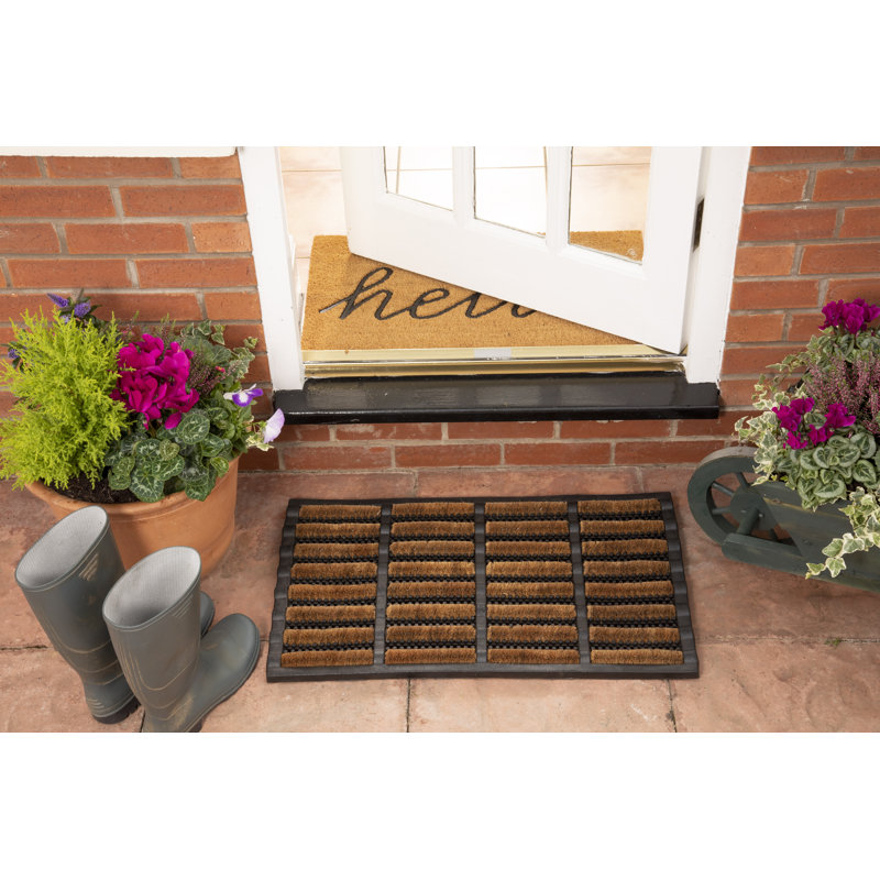 Necmiye Non-Slip Striped Outdoor Doormat