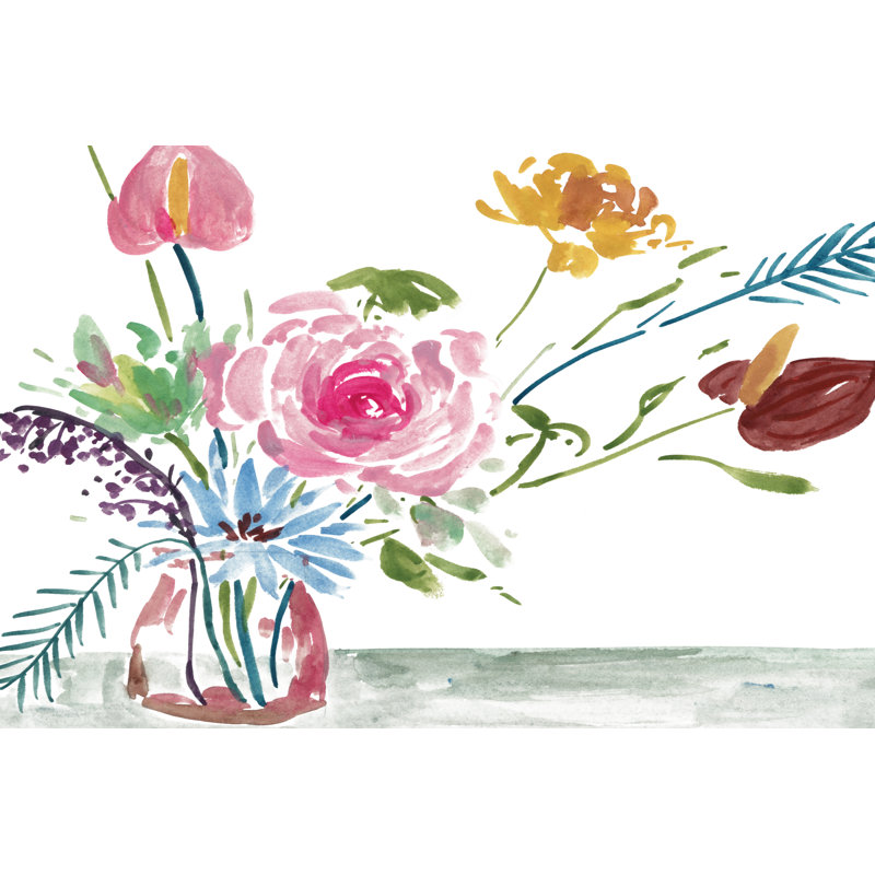 'Celebration Bouquet I' by Melissa Wang - Painting Print, Wrapped Canvas, 20cm H x 30cm W