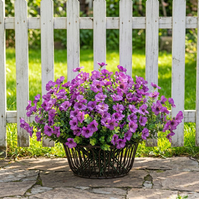 Fleurs artificielles d'automne pour l'extérieur Fausses mamans - 12 paquets de plantes artificielles à l'extérieur verdure Buis sans fade