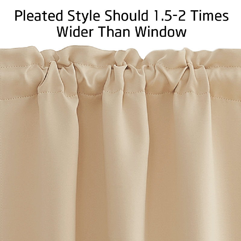 Cantonnière en polyester occultant avec passe-tringle, Beige biscotte, L 29 po x L 24 po