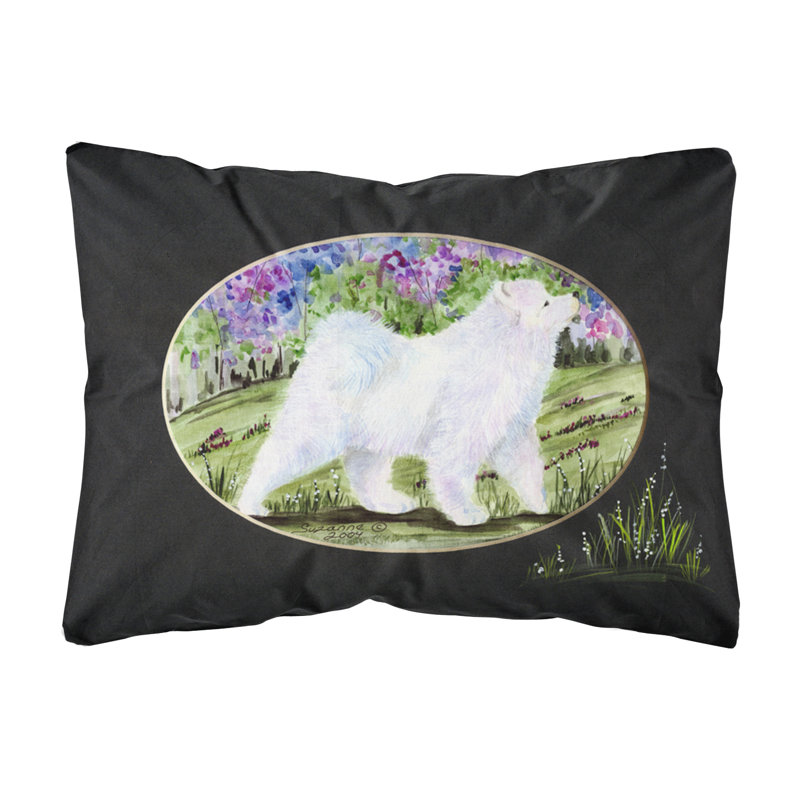 Coussin décoratif intérieur/extérieur rectangulaire samoyède