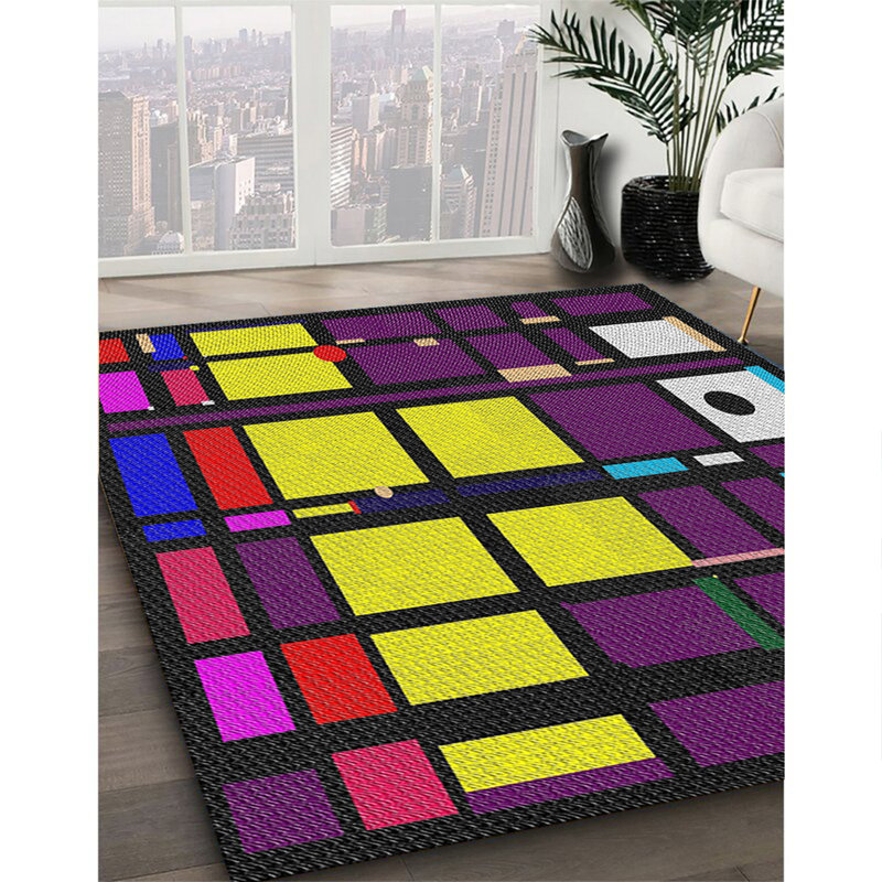 Tapis décoratif mauves géométriques Prudhomme, Rectangle 8 pi x 12 pi