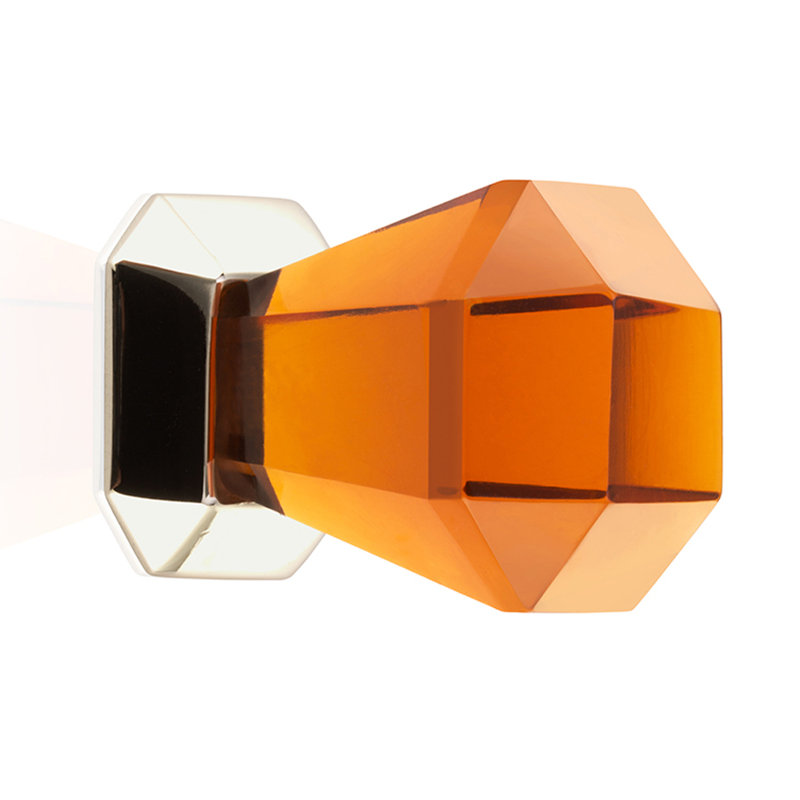 Tiffany Octogonal Geometric Knob, Polished Nickel, 1.38" H x 1.37" W x 1.37" D