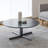Modern simple round solid wood coffee table-106630101