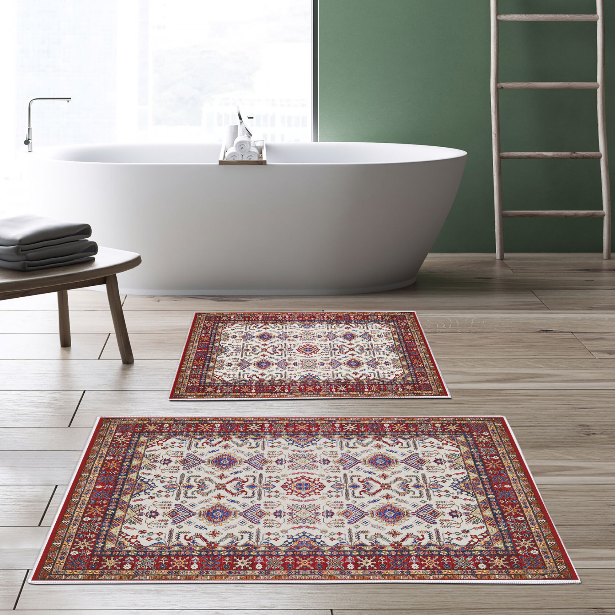 Bless international Bath Rug with Non-Slip Backing