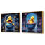 «Playful Yellow Duck In Bathaign I», ensemble d'art mural sur toile pour salle de bain, 2 pièces-695001024-695001036