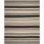 Tapis rayé en laine et en coton tissé à la main à plat Rodgers en noir / beige / brun-488743844