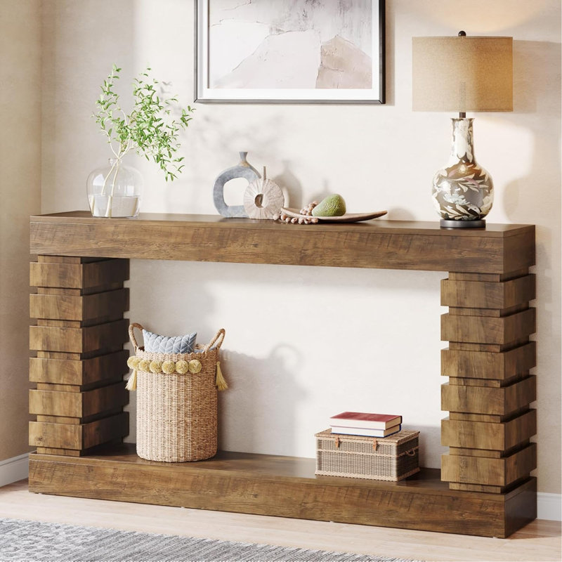 Console étroite en bois avec rangement pour canapé d'entrée, salon de couloir