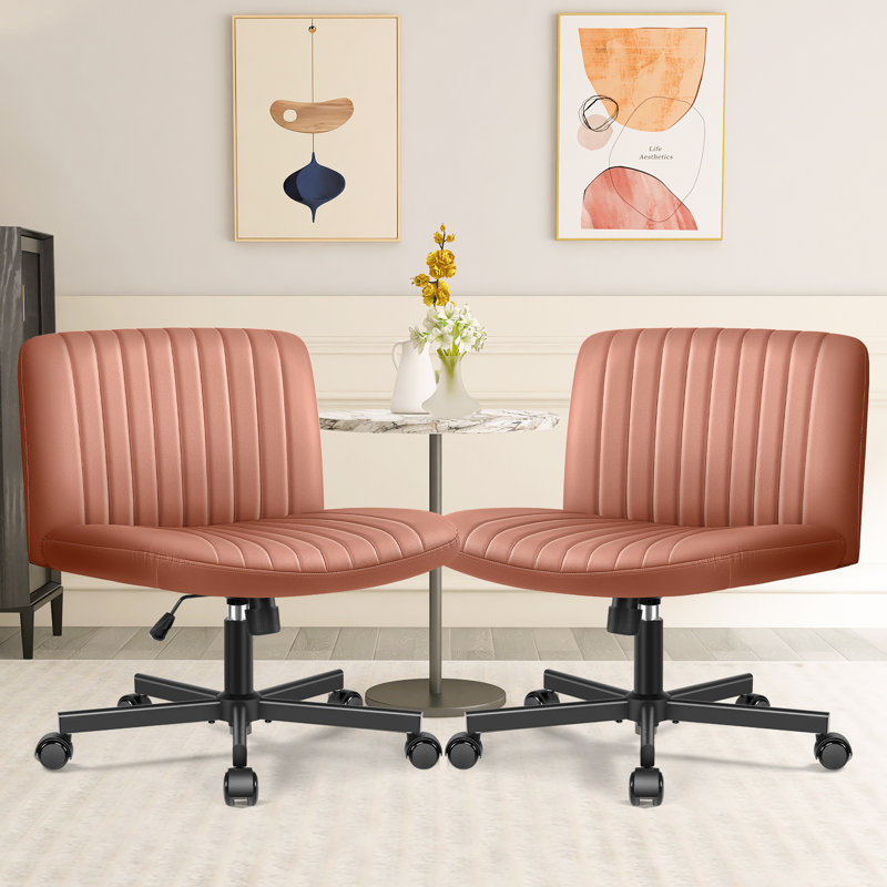 Wheeled Wide Seat Leisure Office Chair, Brown