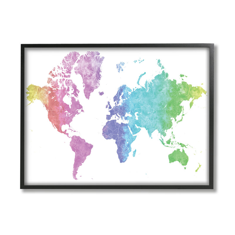 Carte de l'arc-en-ciel moderne avec tons transitionnels - impression, Giclée encadrée noir minuit