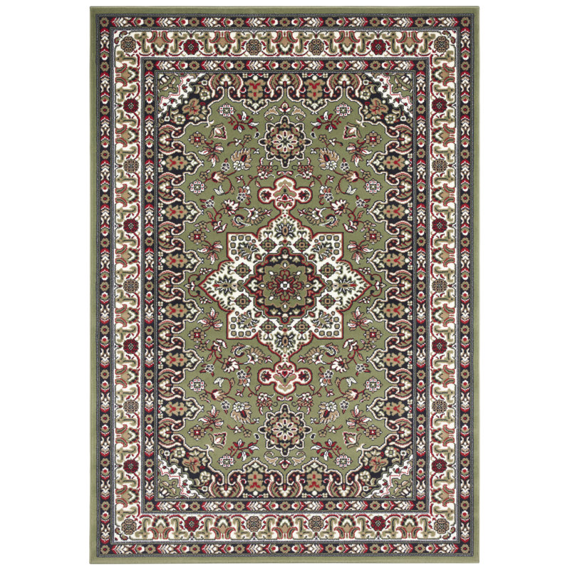 Parun TÃ¤briz Machine Woven Green Indoor Rug, Rectangle 120 x 170cm