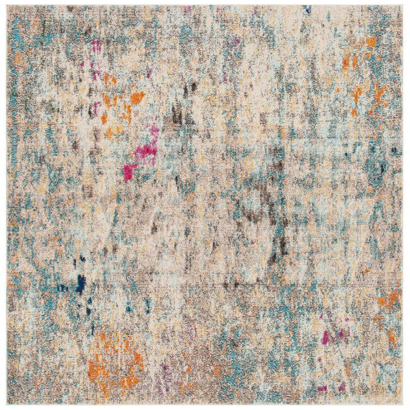 Tapis beige / gris Riccio, Carré 6 pi 7 po