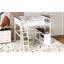 Grand lit mezzanine avec bureau, tablette ouverte et boîte de rangement, station de charge USB, blanc