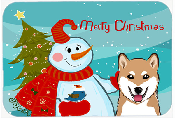 Planche à découper en verre à shiba shiba caroline Snowman Buddies