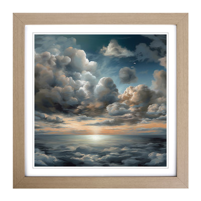 Cloudy Sky Digital Art - Single Picture Frame Print on Wood