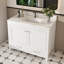 Ensemble de meuble-lavabo moderne de 43 po avec ensemble de couleurs Karalakin en marbre artificiel, armoire de salle de bain multifonctionnelle avec portes et tiroir, cadre solide et panneau de fibres à densité moyenne (trou de robinet simple)