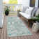 Machine Washable Indoor/Outdoor Xhevrie Seafoam Rug